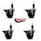 Service Caster 3'' Phenolic Swivel 1-1/8'' Expanding Stem Caster Set with Brake, 4PK SCC-EX20S314-PHR-PLB-118-4 - alternate 2